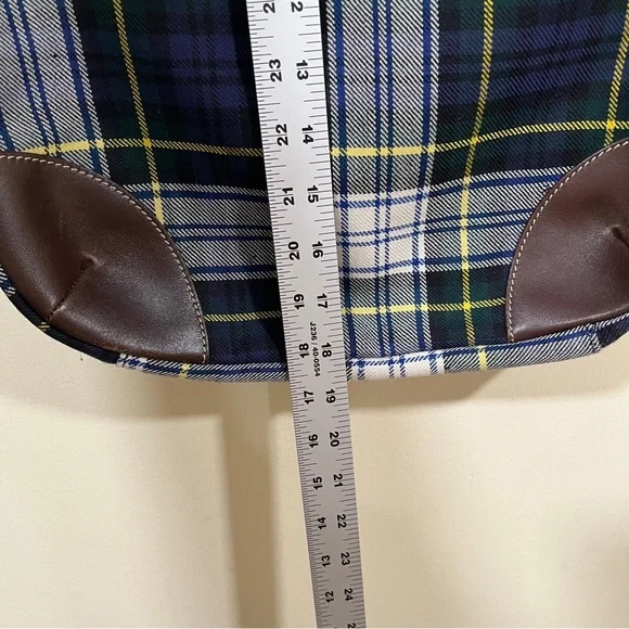 RARE J. McLaughlin Tartan Handbag Vintage Wool /Leather plaid Handbag - Picture 4 of 15